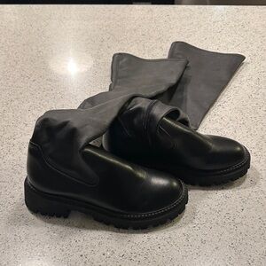 Black Over-the-Knee Leather Boots